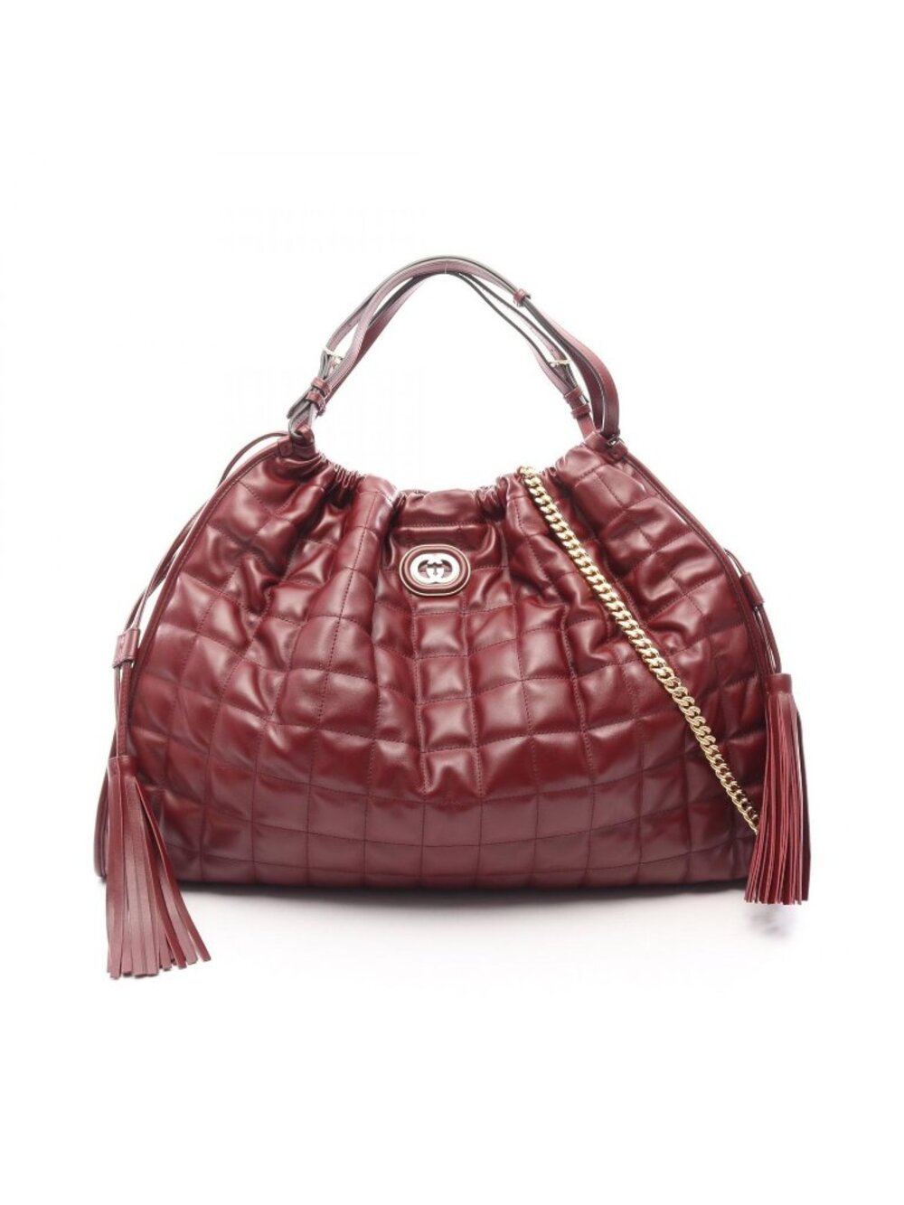 Gucci Tote Deco Large 2-Way Winered Leather